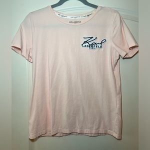 Light Pink Karl Lagerfeld T-Shirt, Size Small